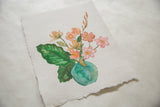 Sarah Martinez original painting with deckled paper edge, turquoise vase, and artist's signature.