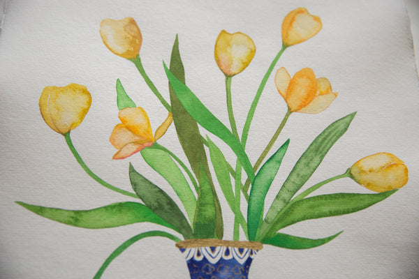 Sarah Martinez Yellow Tulips Original Painting // ONH Item CT001416 Image 3