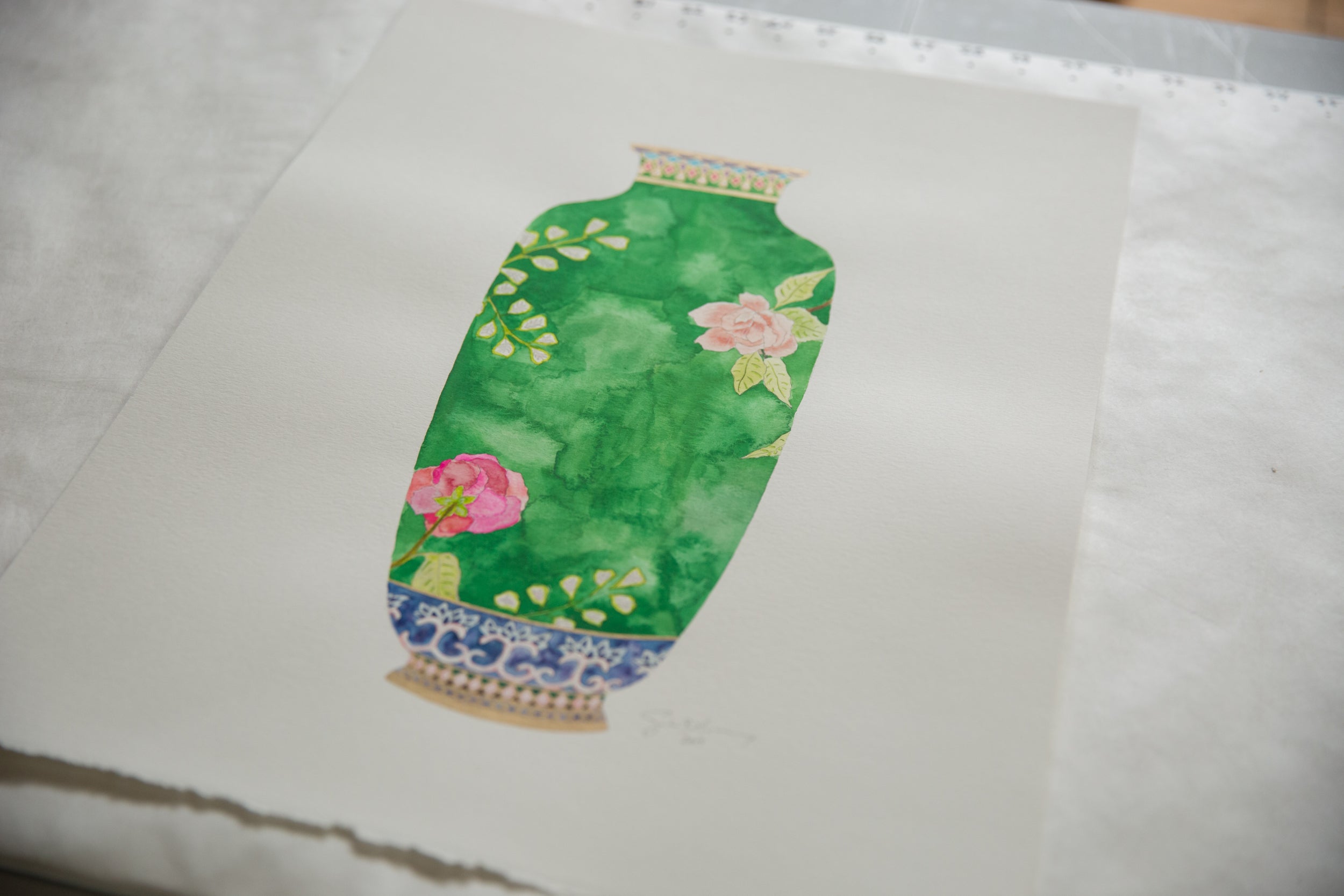 Sarah Martinez Antique Vase No. 2 Original Painting // ONH Item CT001417 Image 1