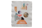 Sarah Martinez abstract watercolor painting with muted geometric shapes on deckled paper, 16x20 inches.
