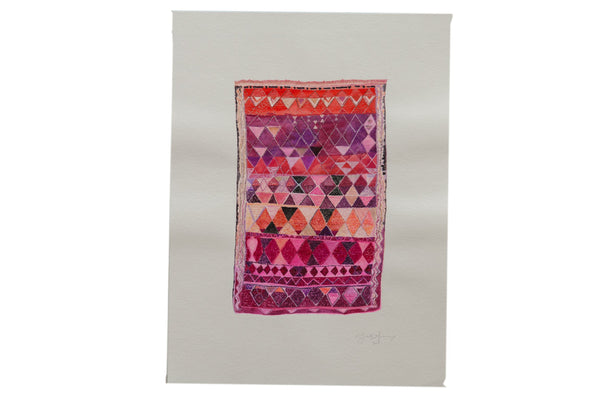 Sarah Martinez Antique Rug 3 Original Painting // ONH Item CT001422