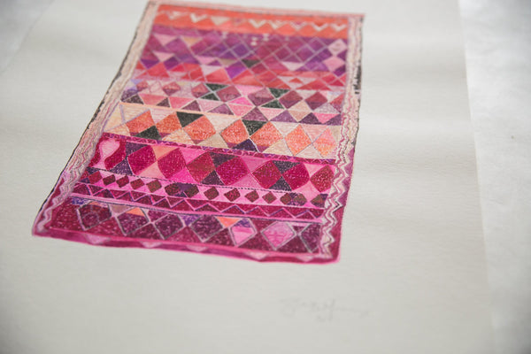 Sarah Martinez Antique Rug 3 Original Painting // ONH Item CT001422 Image 3