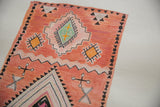 Sarah Martinez painting detail: watercolor geometric rug pattern in peach and black.