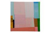 Original abstract art by Sarah Martinez with a textured colorblock composition in pastel and earth tones.