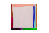 Sarah Martinez Colorblock No. 28 abstract painting with thick textured peach, off-white, and bright blocks.