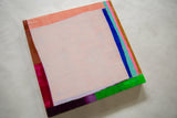 Textured pink, green, purple, magenta, and blue color blocks on Sarah Martinez abstract art.