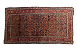 Antique Fine Northwest Persian rug, Herati pattern with birds and animals, dark brown, gem-tone hues.