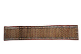 Antique hand-knotted Northwest Persian runner with allover boteh in rainbow shades on gold, 2x9'8.
