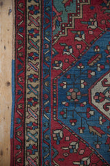 Even wear and restored polychromatic selvage on a vintage Northwest Persian rug.