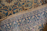 The hand-knotted foundation and side cord selvage of a vintage Persian Meshed runner.