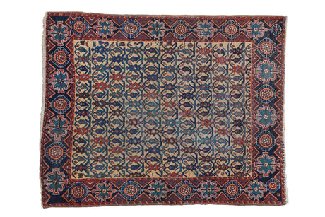 3.5x4.5 Antique Afshar Square Rug // ONH Item ct001491