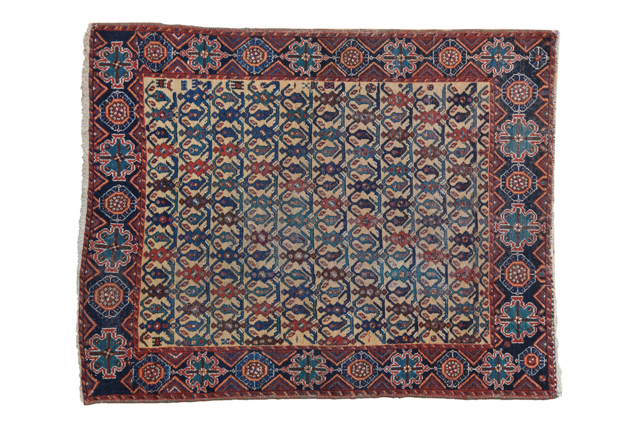 3.5x4.5 Antique Afshar Square Rug // ONH Item ct001491