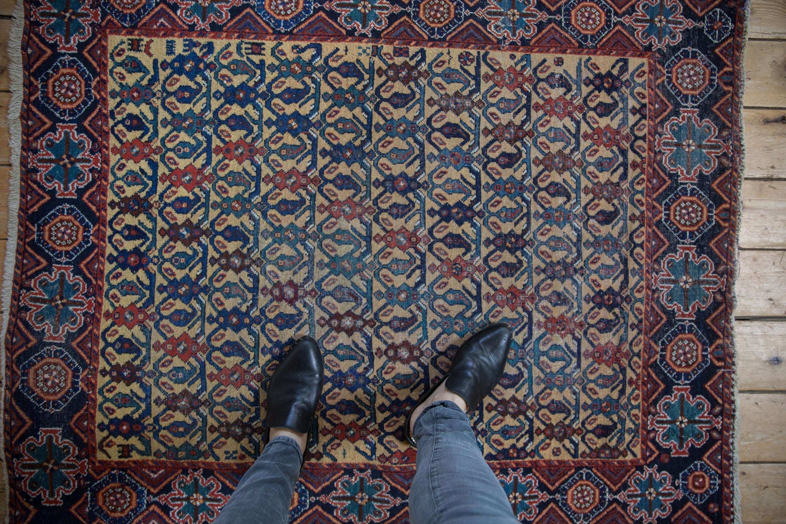 3.5x4.5 Antique Afshar Square Rug // ONH Item ct001491 Image 1