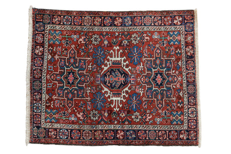 3.5x4.5 Vintage Karaja Square Rug // ONH Item ct001492