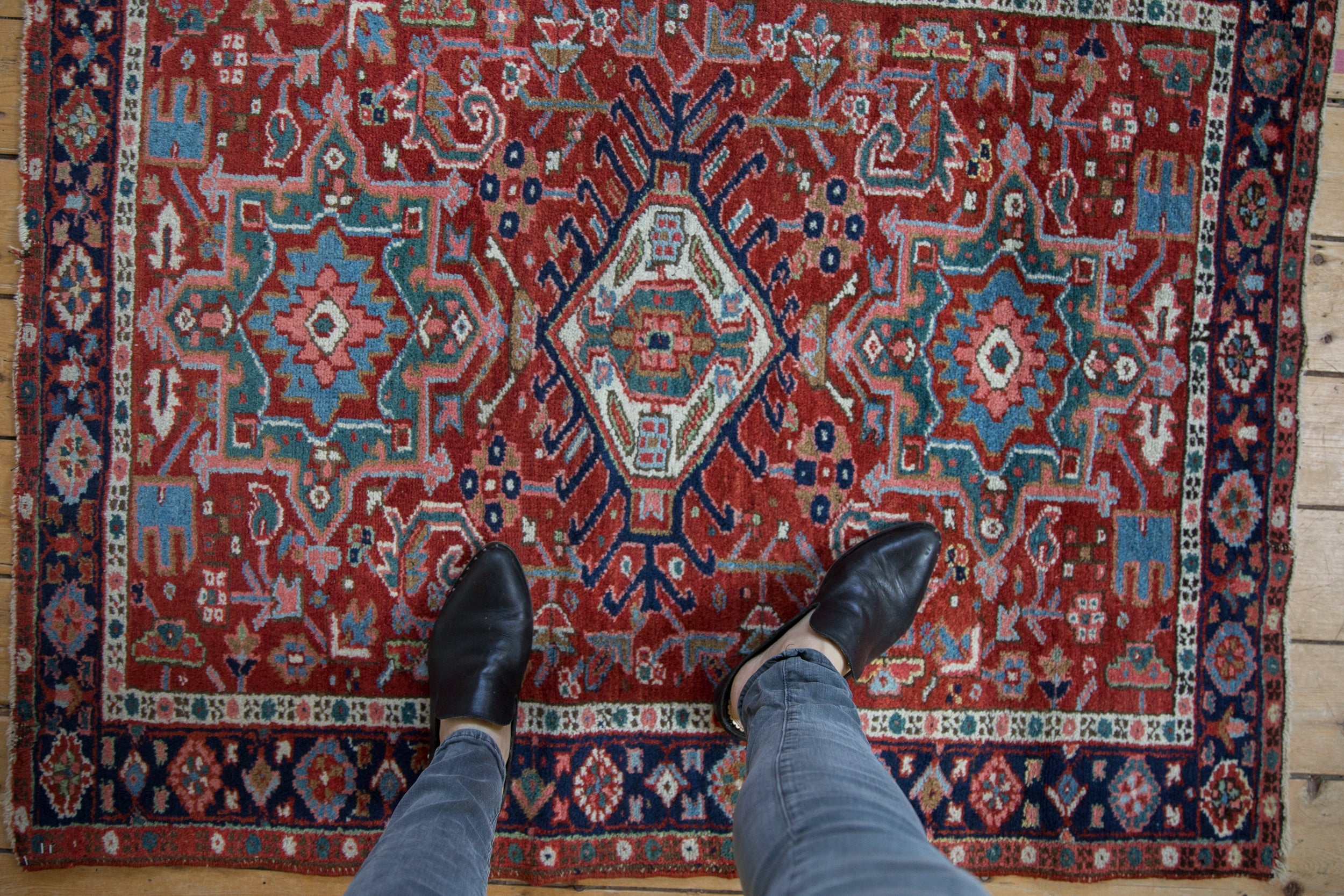 3.5x4.5 Vintage Karaja Square Rug // ONH Item ct001495 Image 1