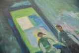 Thick impasto brushstrokes and vibrant greens in Grace B. Keogh's 