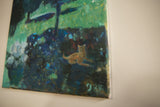 Artist's 'GBK' signature in light teal on Grace B. Keogh painting canvas.