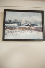 Artist's blue initials GBK in the lower right of Grace B. Keogh painting.