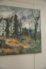 Grace B. Keogh's signature GBK painted in light green on the canvas.