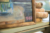 Pink GBK signature on textured oil canvas, framed in handcrafted wood.