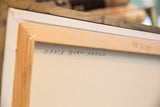 Back of Grace B. Keogh canvas painting, artist's signature and 16