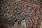 Classic Herati design with exquisite detail and abrashes on an antique Persian carpet.