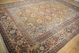 Vintage Persian Mahal carpet's brick red Samovar border with saffron field.