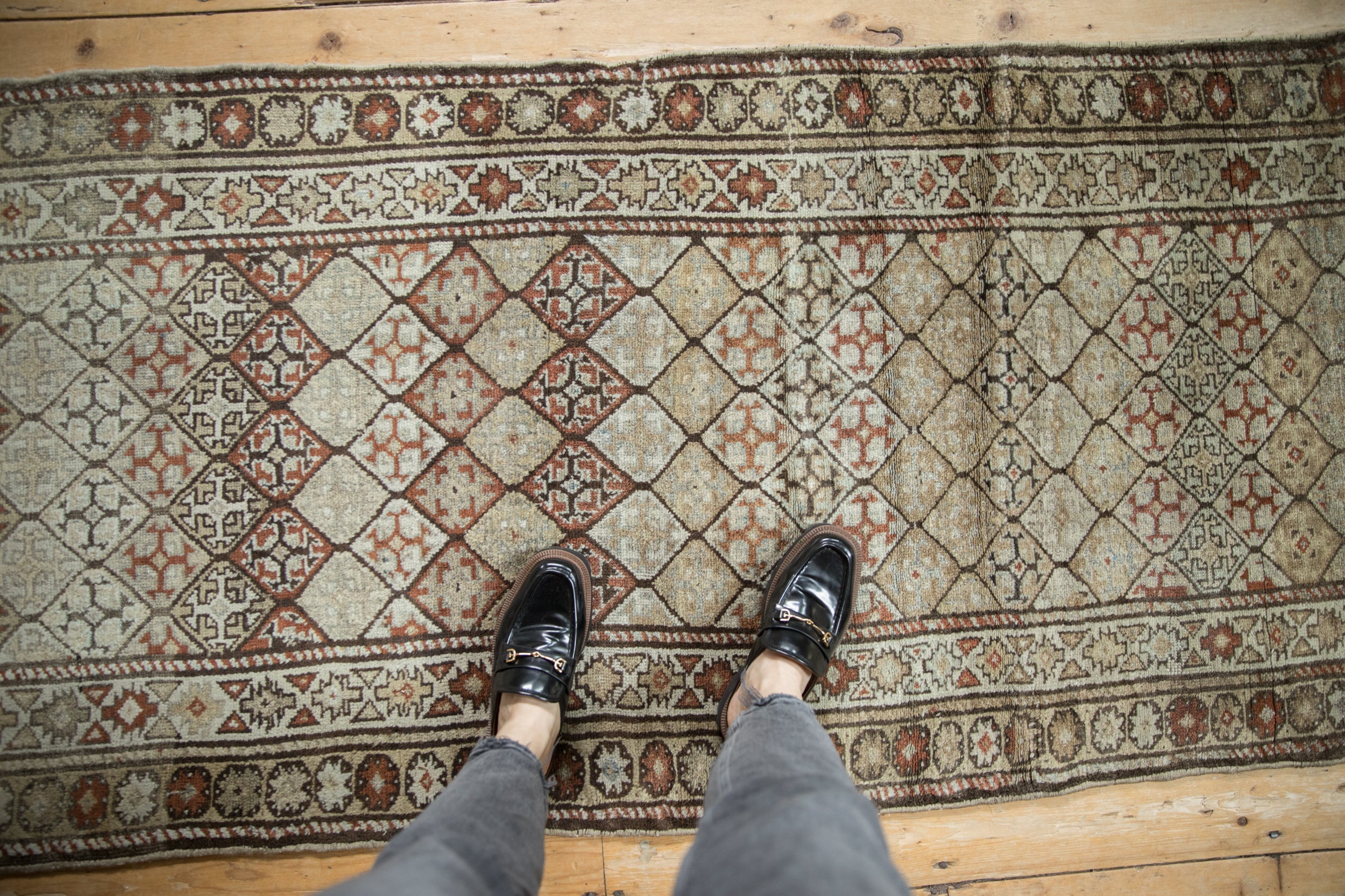 Vintage Distressed Caucasian Rug Runner // ONH Item: ct001568, Image 1