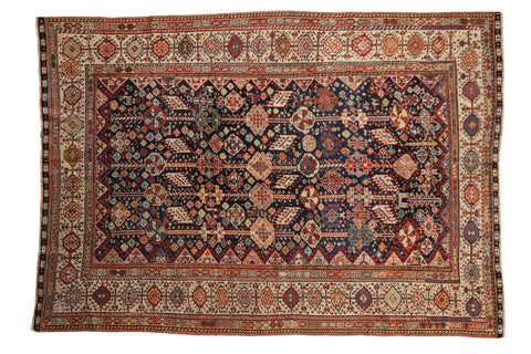 5.5x7.5 Antique Fine Qashqai Carpet / ONH item ct001573