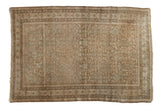 Antique Distressed Malayer rug, allover Herati design with abrashes, in faded coffee and dusty blue.