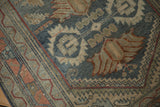 Detailed low pile of a vintage Malayer rug with finned palmettes and serrated leaf motifs.