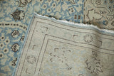 Reverse side of a vintage Tabriz rug showing the tidy hand-knotted construction.