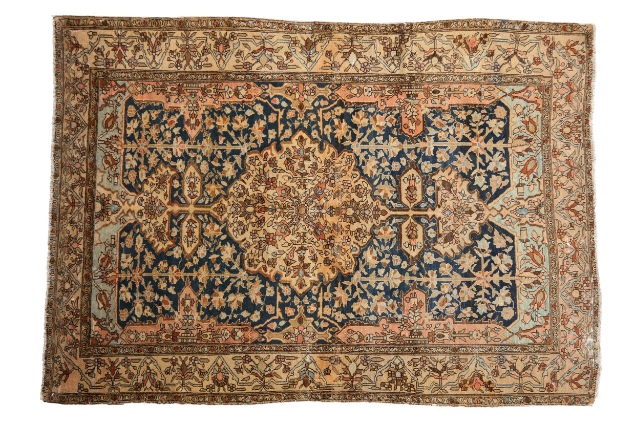 4.5x6 Antique Fine Tea Washed Malayer Rug