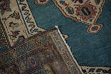 Detailed weave and secure side cord on the back of a hand-knotted vintage Persian Bakshaish rug.