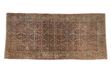 Antique Malayer runner with an allover Herati design in chocolate brown, ivory, and sapphire blue.