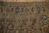 Boteh and palmette main border with sapphire accents on an antique hand-knotted Malayer runner.