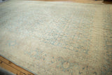 Distressed Meshed carpet with powder blue Herati design field and stylized samovar border.