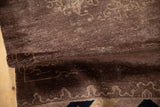 Texture of the dusty lavender pile showing the knot heads and underlying foundation.