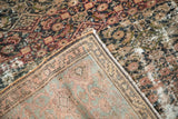Herati pattern low pile alongside subtle Samovar border on antique Hamadan carpet's reverse.