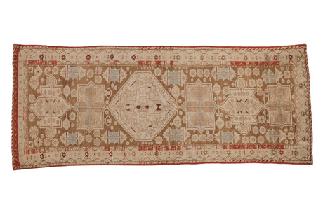 4x9.5 Antique Distressed Caucasian Rug Runner