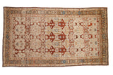 Vintage hand-knotted Persian Bibikabad carpet with unusual copper, ivory, blue double column medallions.