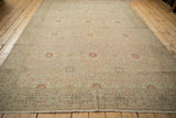 Antique Tabriz carpet border, featuring geometric vines and an intricate distressed field.