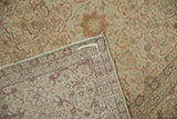 Antique Distressed Tabriz carpet corner folded, showing intricate hand-knotted foundation and intact selvages.