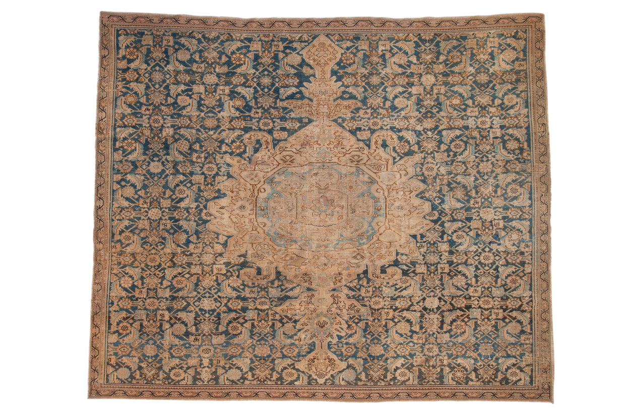 8x9.5 Antique Distressed Fragment Hamadan Carpet