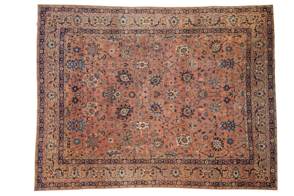 9x11.5 Antique Tea Washed Kerman Carpet