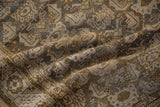 Distressed pile of a Kurdish Hamadan runner with olive gold, antique ivory, and silver-gray tones.