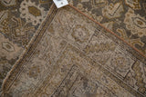 Distressed pile, hand-knotted foundation, and side cord selvage of the Kurdish Hamadan runner.