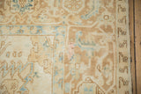 Detail of a vintage Heriz showing the classic turtle samovar border and evenly worn pile.