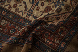 The even, hand-knotted pile and detailed boteh motifs of an antique Serab rug runner.