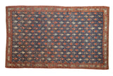 6.5x10.5 Antique Distressed Kurdish Carpet